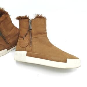 J/SLIDES Tristan Waterproof Suede Platform Booties, Faux Fur Lined | Cozy Luxe